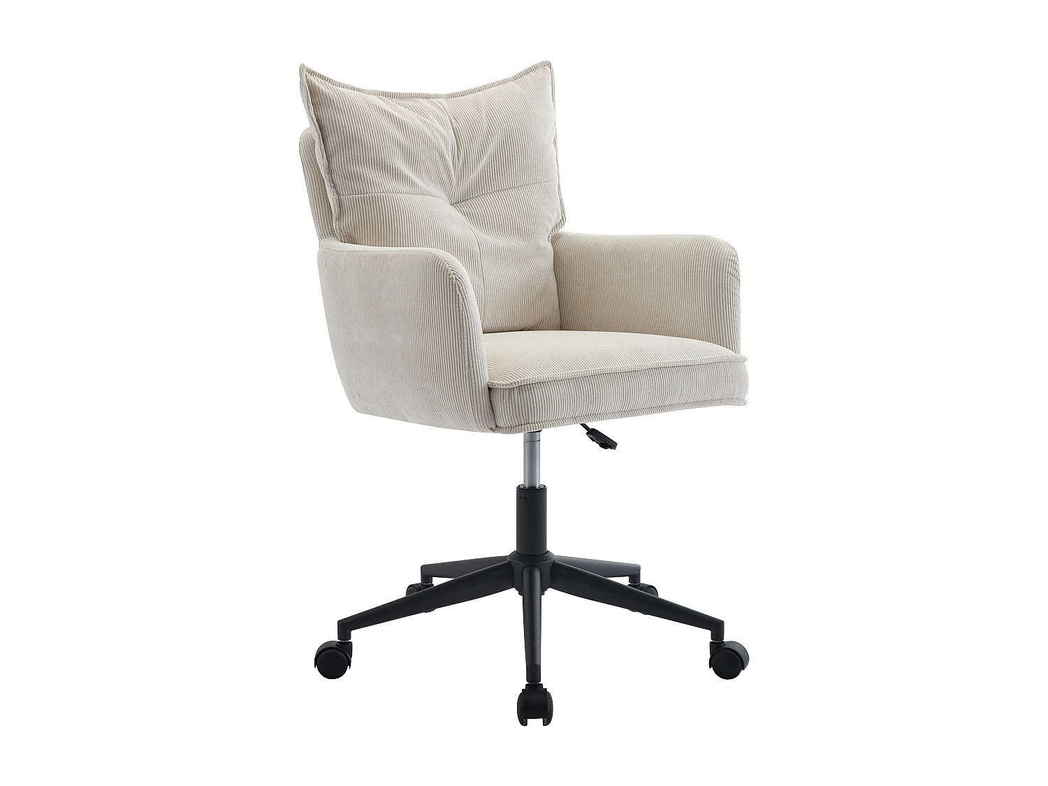 Bureaustoel - Ribfluweel - Crème en zwart - Verstelbare hoogte - BATARU van Pascal Morabito