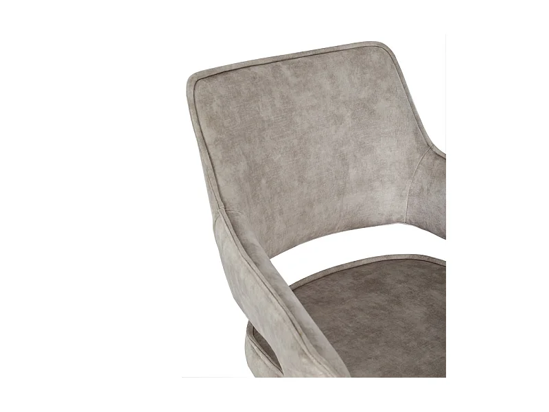 Lot de 2 chaises en velours écru pied luge en métal noir - RIO