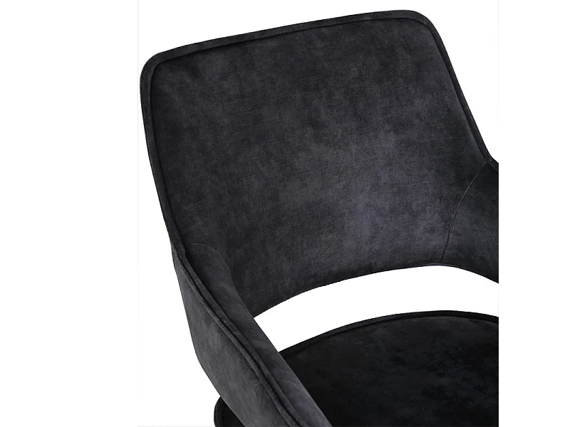 Lot de 2 chaises en velours gris anthracite pied luge métal noir - RIO