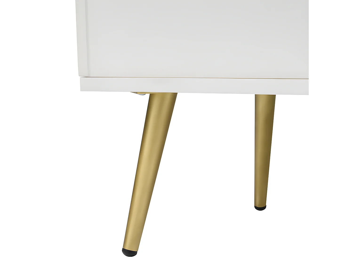 Cómoda con 3 cajones y 2 puertas - patas doradas - de aglomerado - Blanco