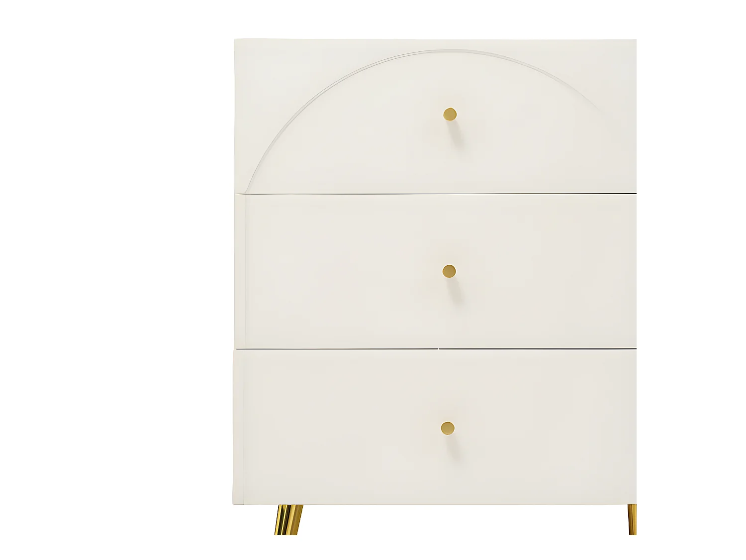 Kommode mit 6 Schubladen – goldene Füße – aus Spanplatte – Weiß