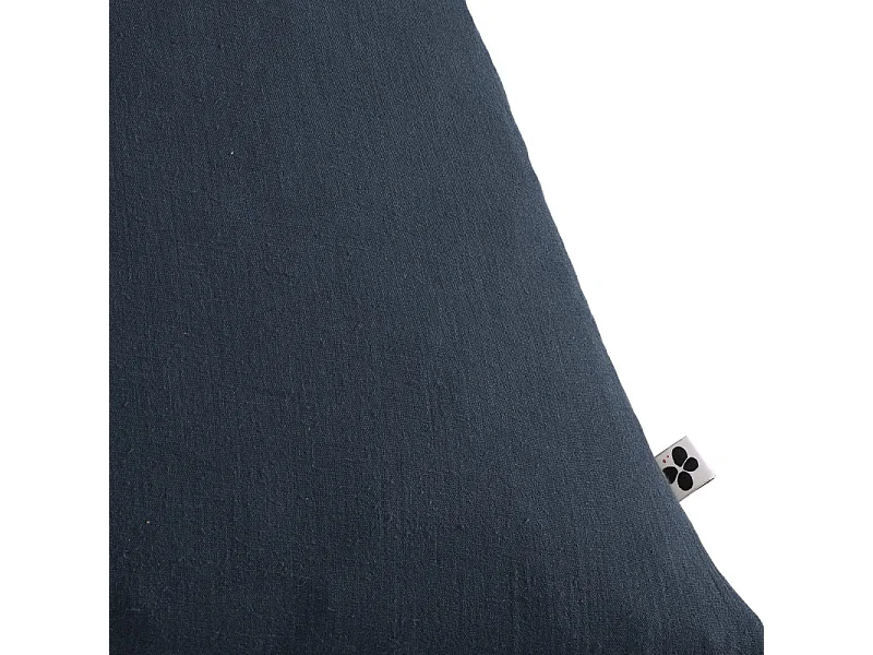 Lot 2 taies d'oreillers 50x70 double gaze de coton bleu nuit - PEPA 2