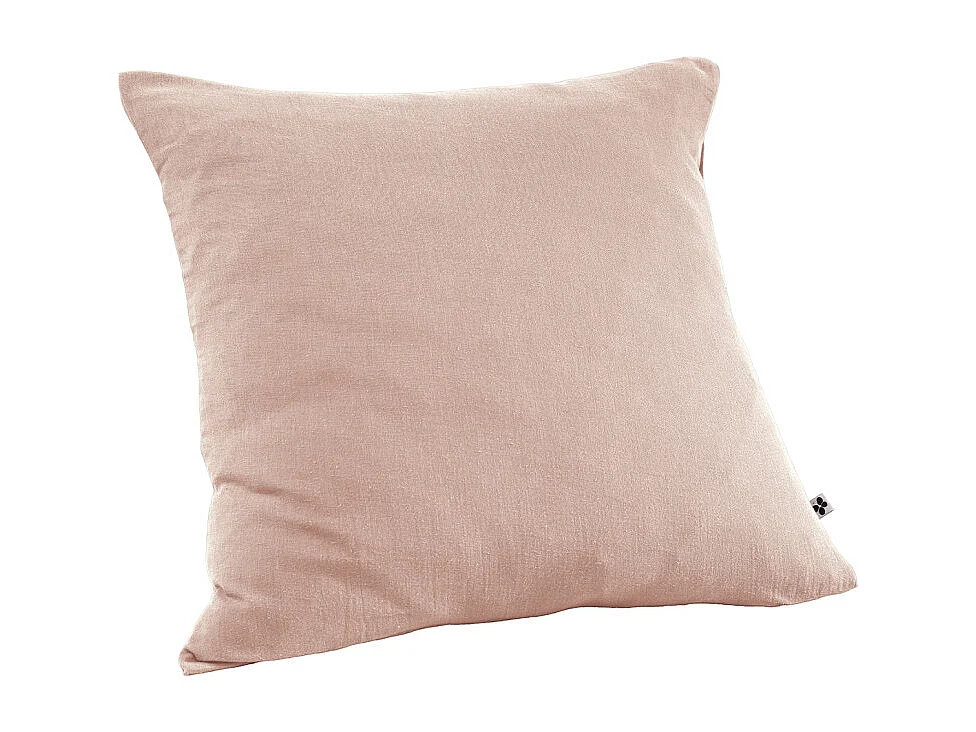 Lot 2 taies d'oreillers 60x60 cm double gaze de coton rose - PEPA 1