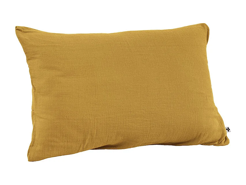 Lot 2 taies d'oreillers 50x70 cm double gaze de coton jaune - PEPA 2