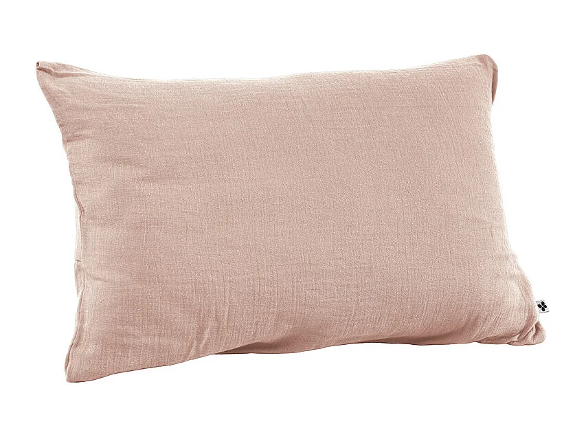 Lot 2 taies d'oreillers 50x70 cm double gaze de coton rose - PEPA 2