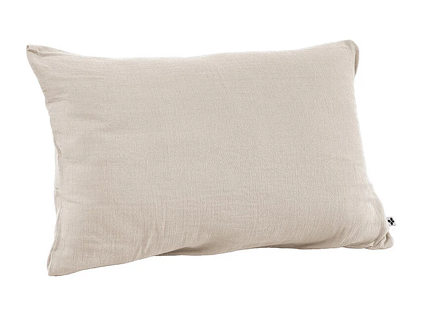 Lot 2 taies d'oreillers 50x70 cm double gaze de coton écru - PEPA 2