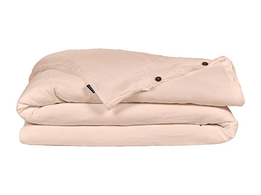 Housse de couette gaze de coton double 140 x 200 cm rose - PEPA 1