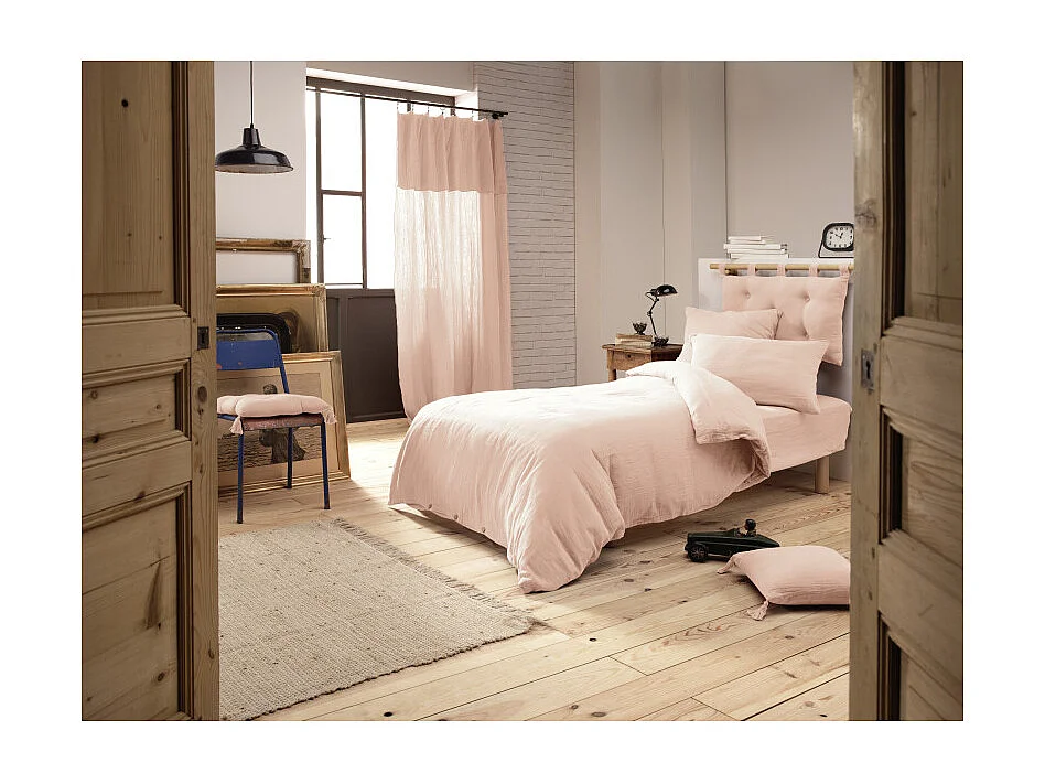 Housse de couette gaze de coton double 140 x 200 cm rose - PEPA 1