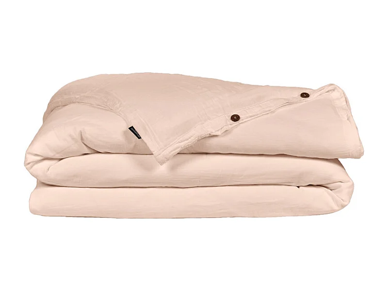 Housse de couette gaze de coton double 140 x 200 cm rose - PEPA 1