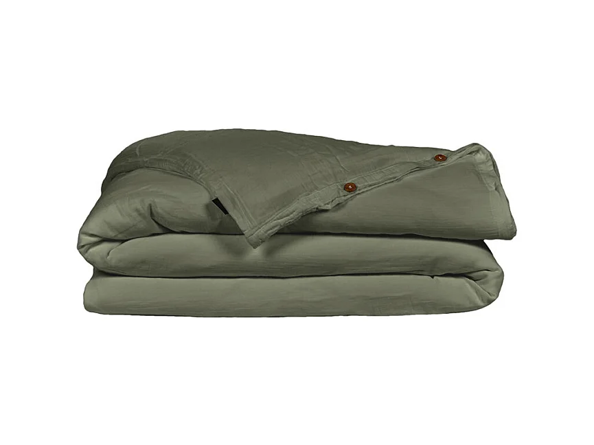 Housse de couette gaze de coton double 240 x 260 cm vert - PEPA 4