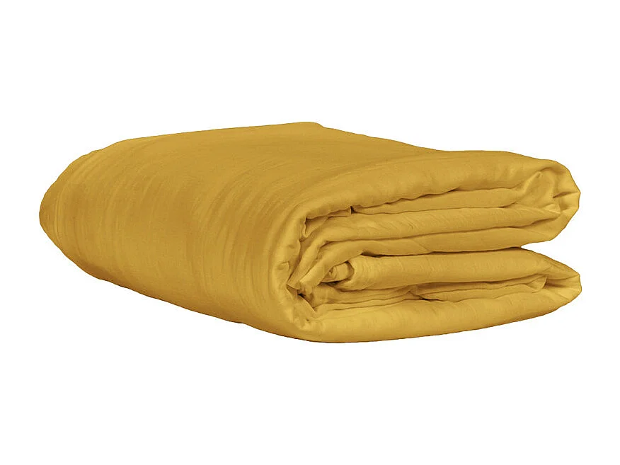 Housse de couette gaze de coton double 220 x 240 cm jaune - PEPA 3