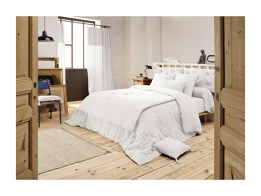 Housse de couette gaze de coton double 240 x 260 cm blanc - PEPA 4