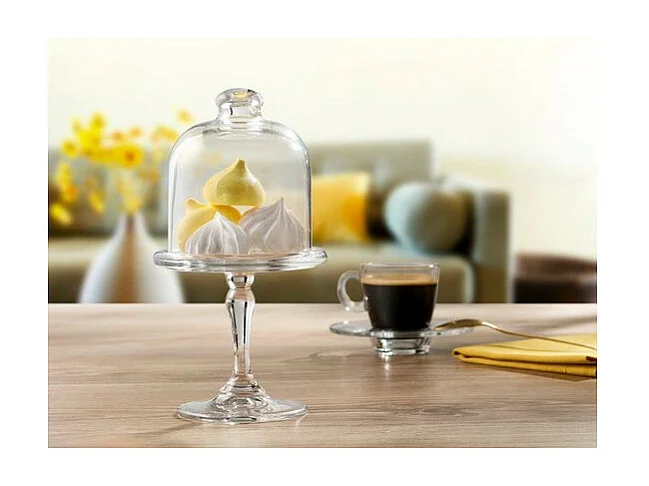 Plat mini à pâtisserie avec cloche 10 cm (lot de 2)