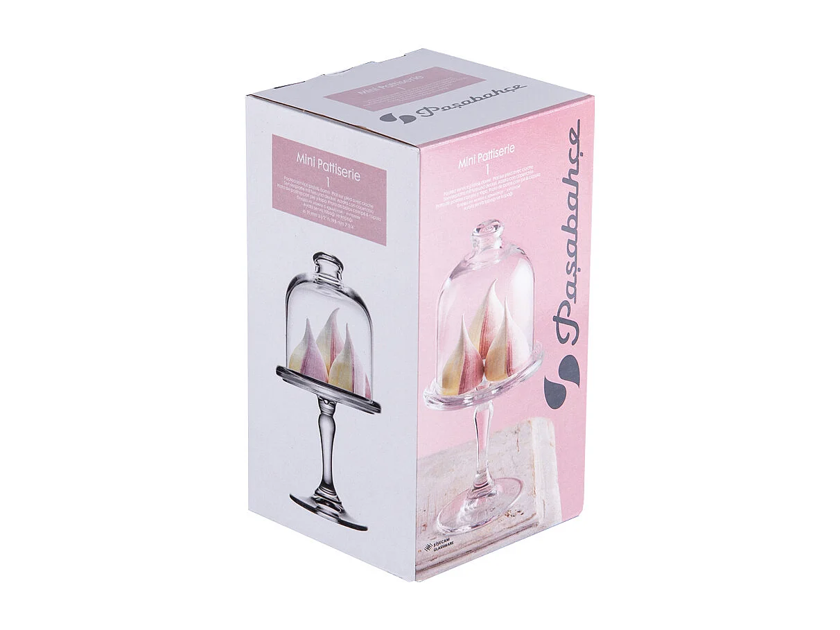 Plat mini à pâtisserie avec cloche 10 cm (lot de 2)