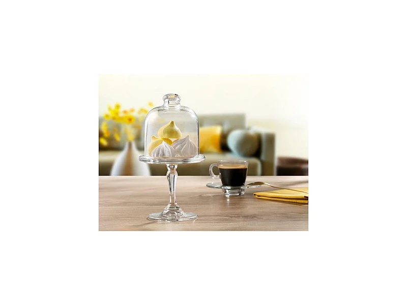 Plat mini à pâtisserie avec cloche 10 cm (lot de 2)