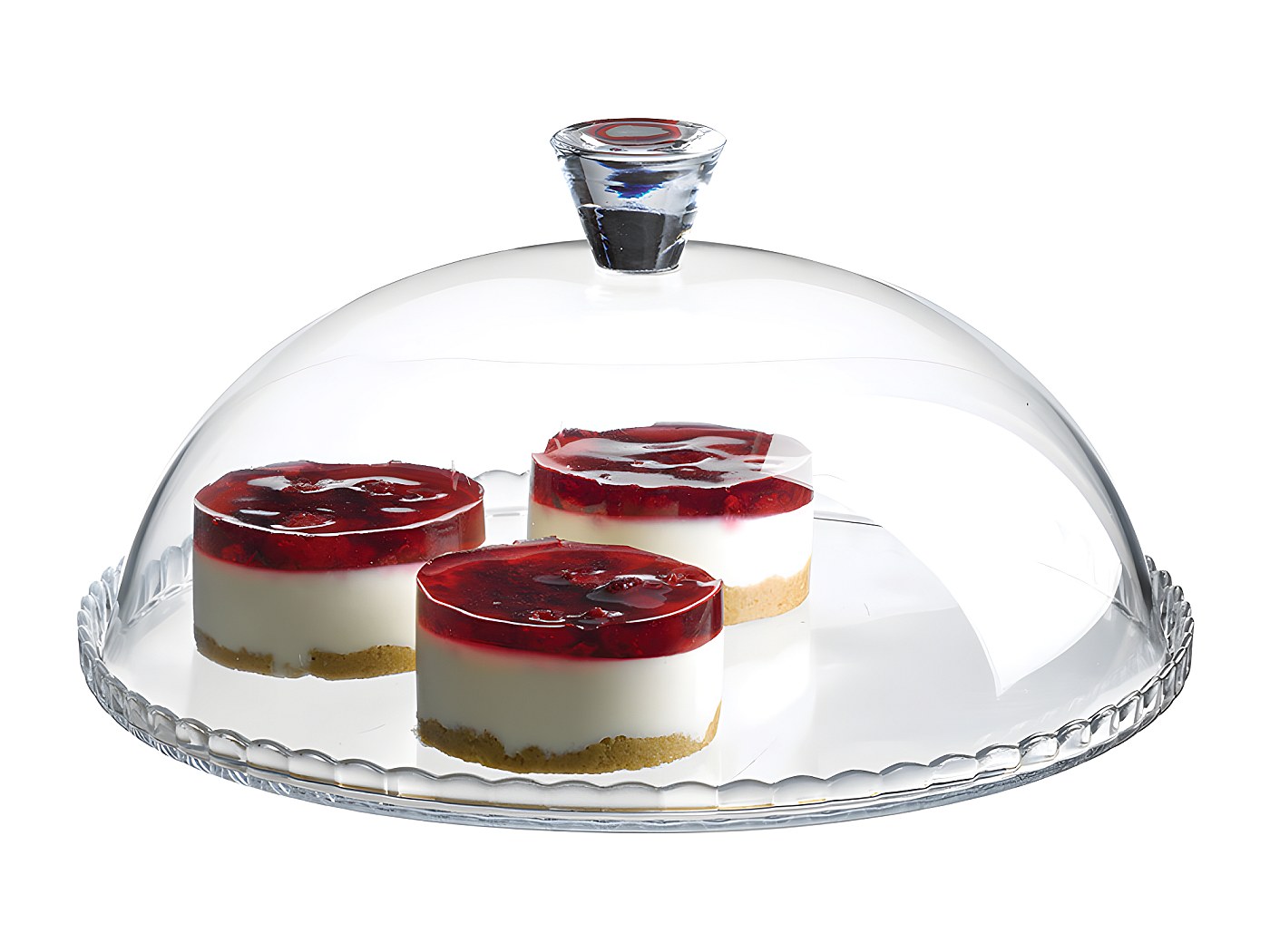 Cloche à tarte sur pieds Carreaux en cristal