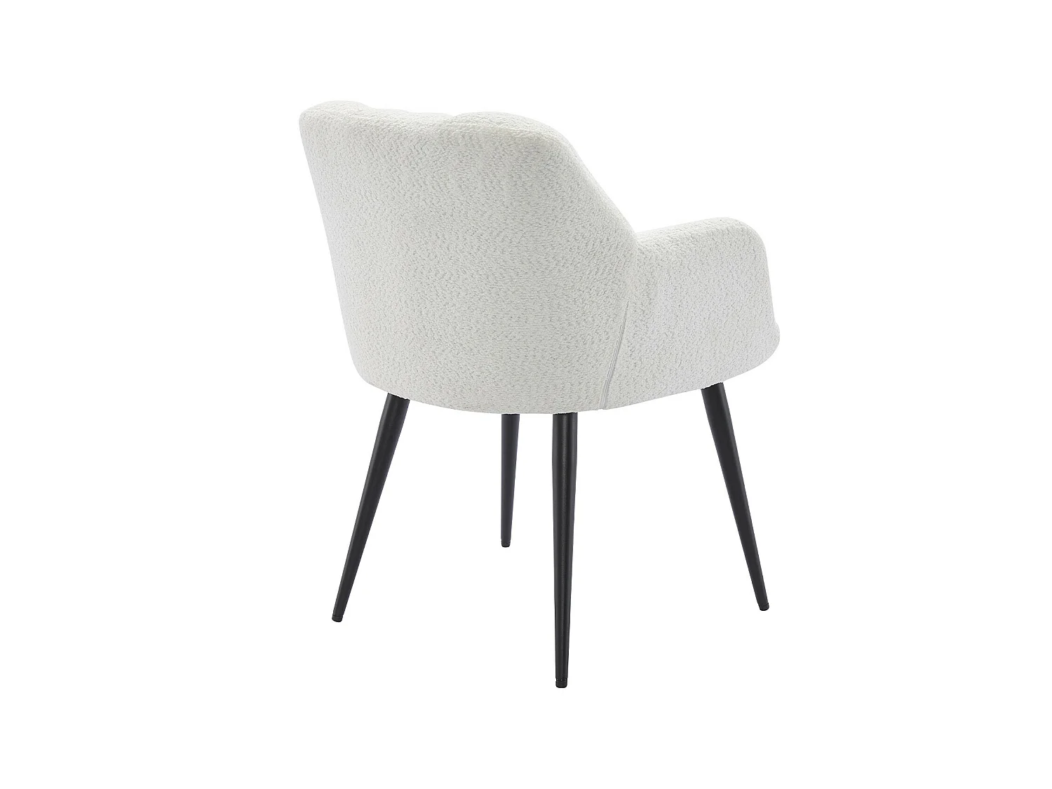 Set de 6 sillas con reposabrazos - Tela de rizo y metal - Blanco - PEGA