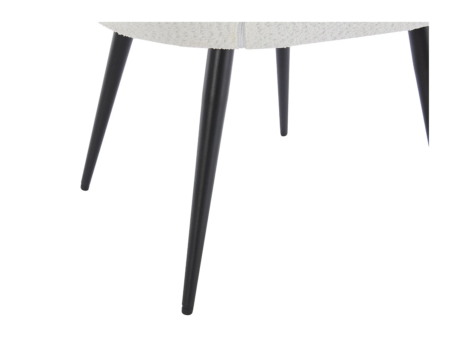 Set de 6 sillas con reposabrazos - Tela de rizo y metal - Blanco - PEGA