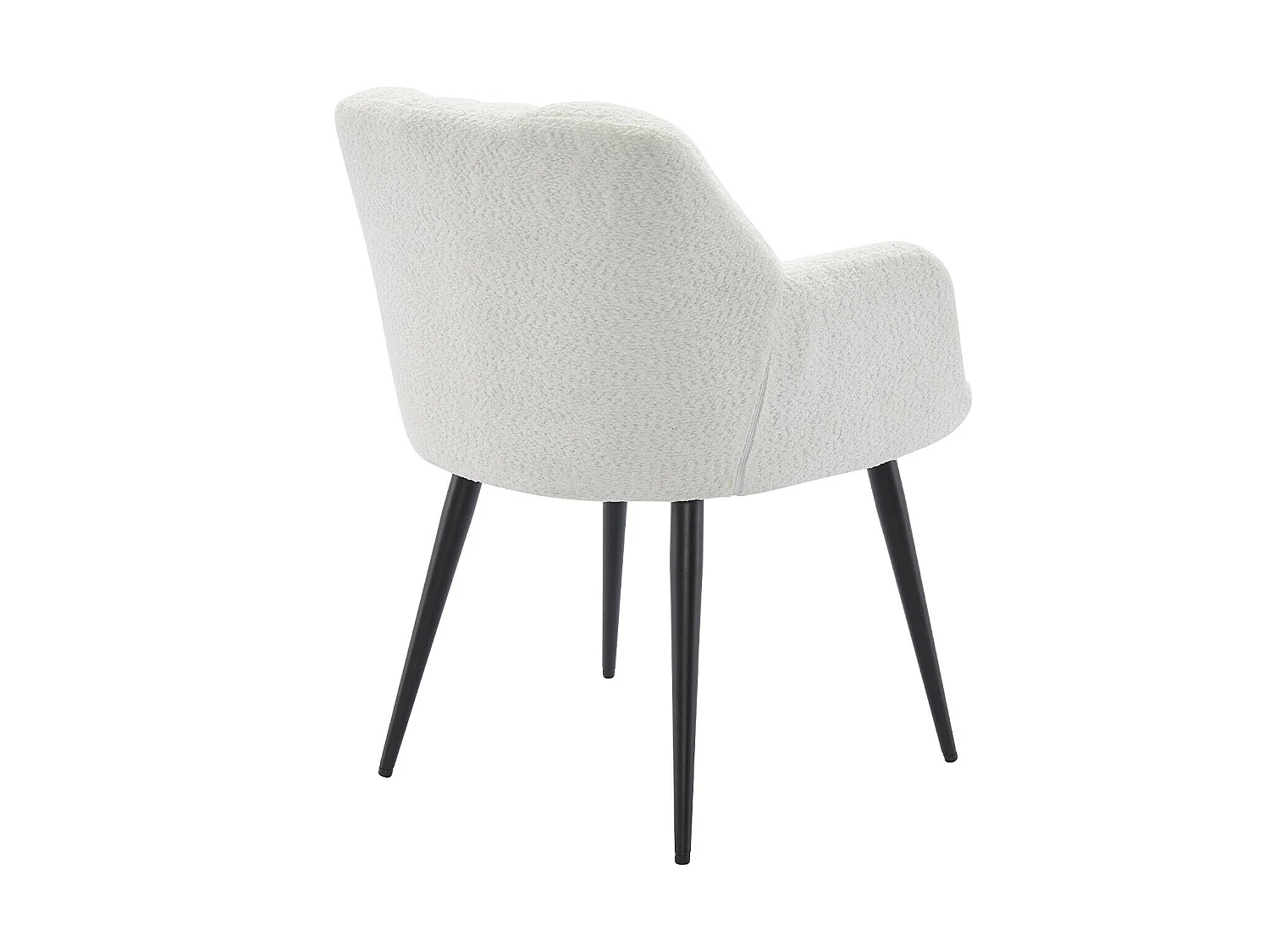 Lot de 6 chaises avec accoudoirs - Tissu bouclette et métal noir - Blanc - PEGA de PASCAL MORABITO