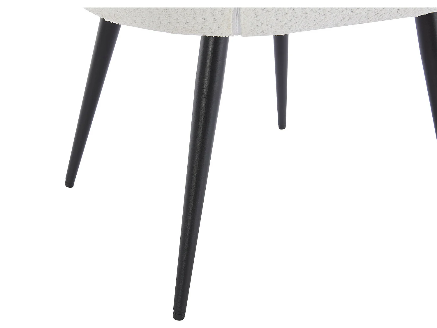 Lot de 6 chaises avec accoudoirs - Tissu bouclette et métal noir - Blanc - PEGA de PASCAL MORABITO