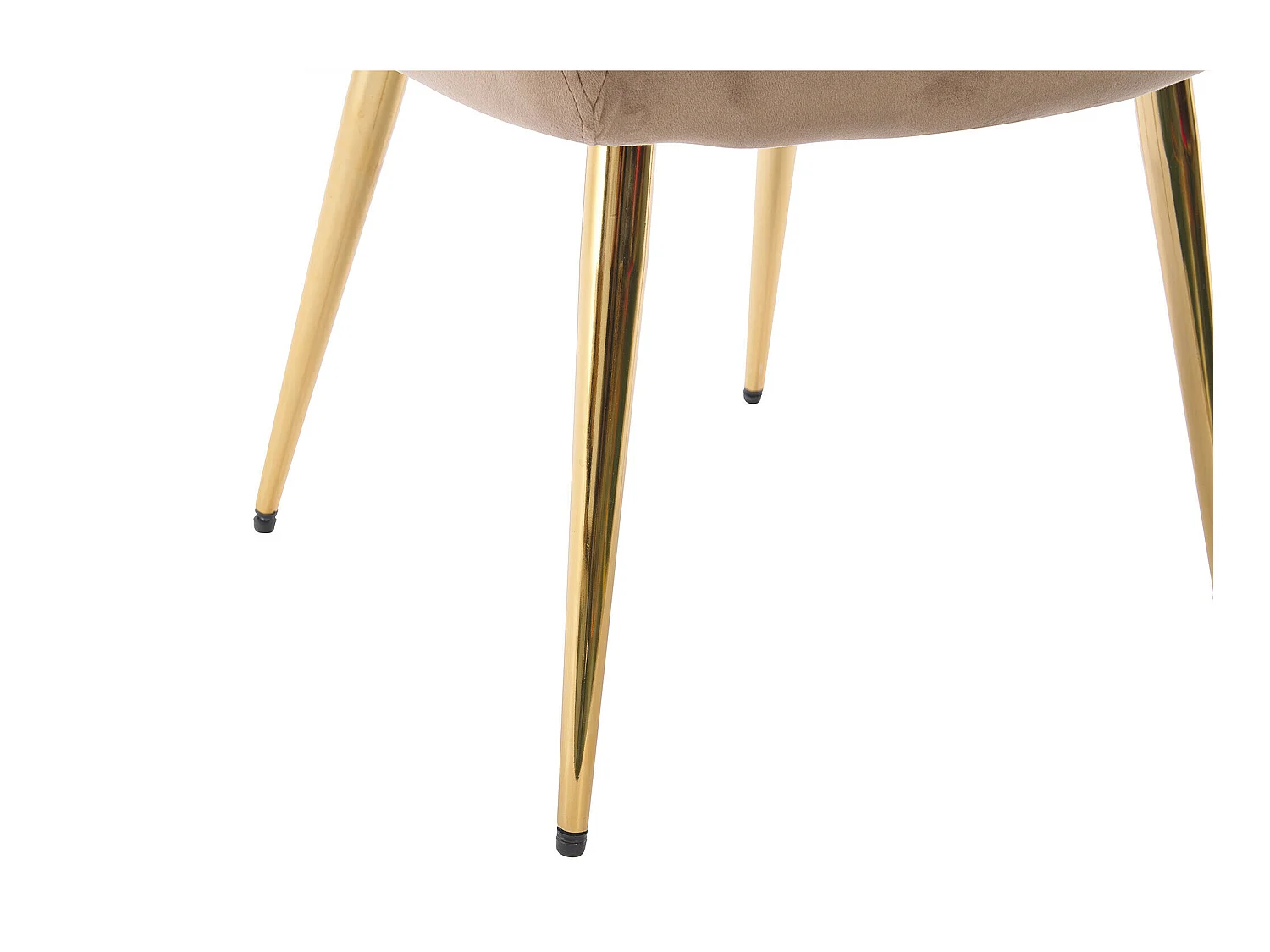 Sedia con braccioli Velluto e Metallo Dorato Beige - Lotto di 6 - PEGA