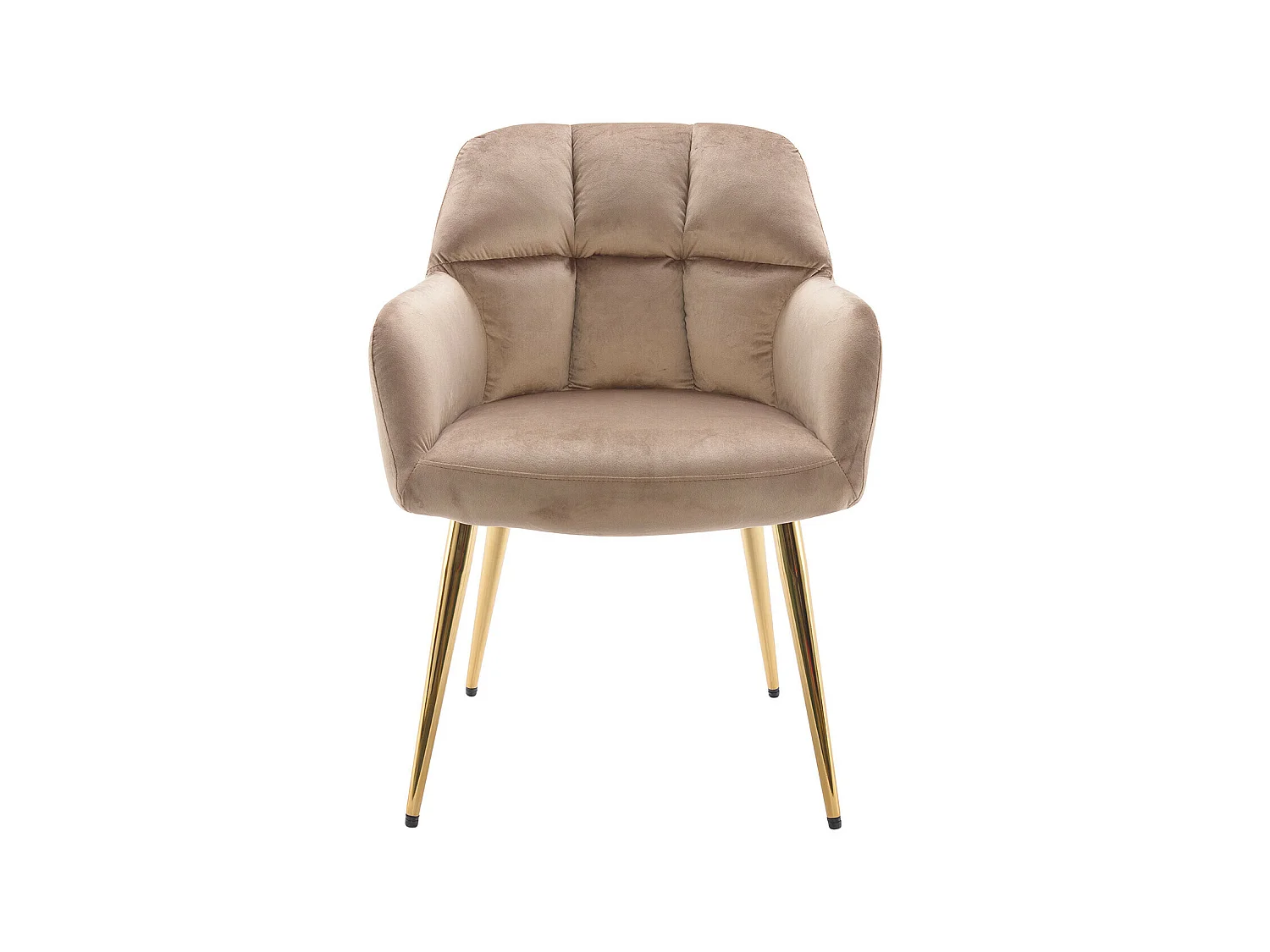 Lot de 6 chaises avec accoudoirs - Velours et métal doré - Beige - PEGA de PASCAL MORABITO