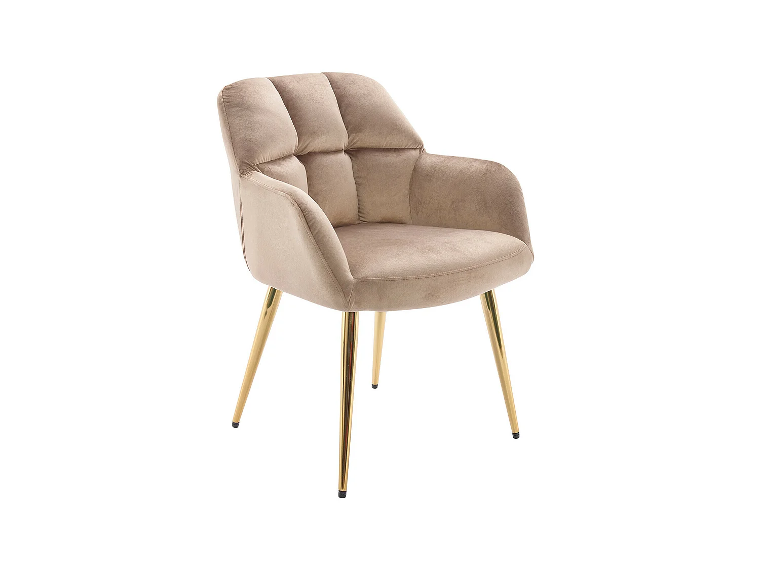 Lot de 6 chaises avec accoudoirs - Velours et métal doré - Beige - PEGA de PASCAL MORABITO