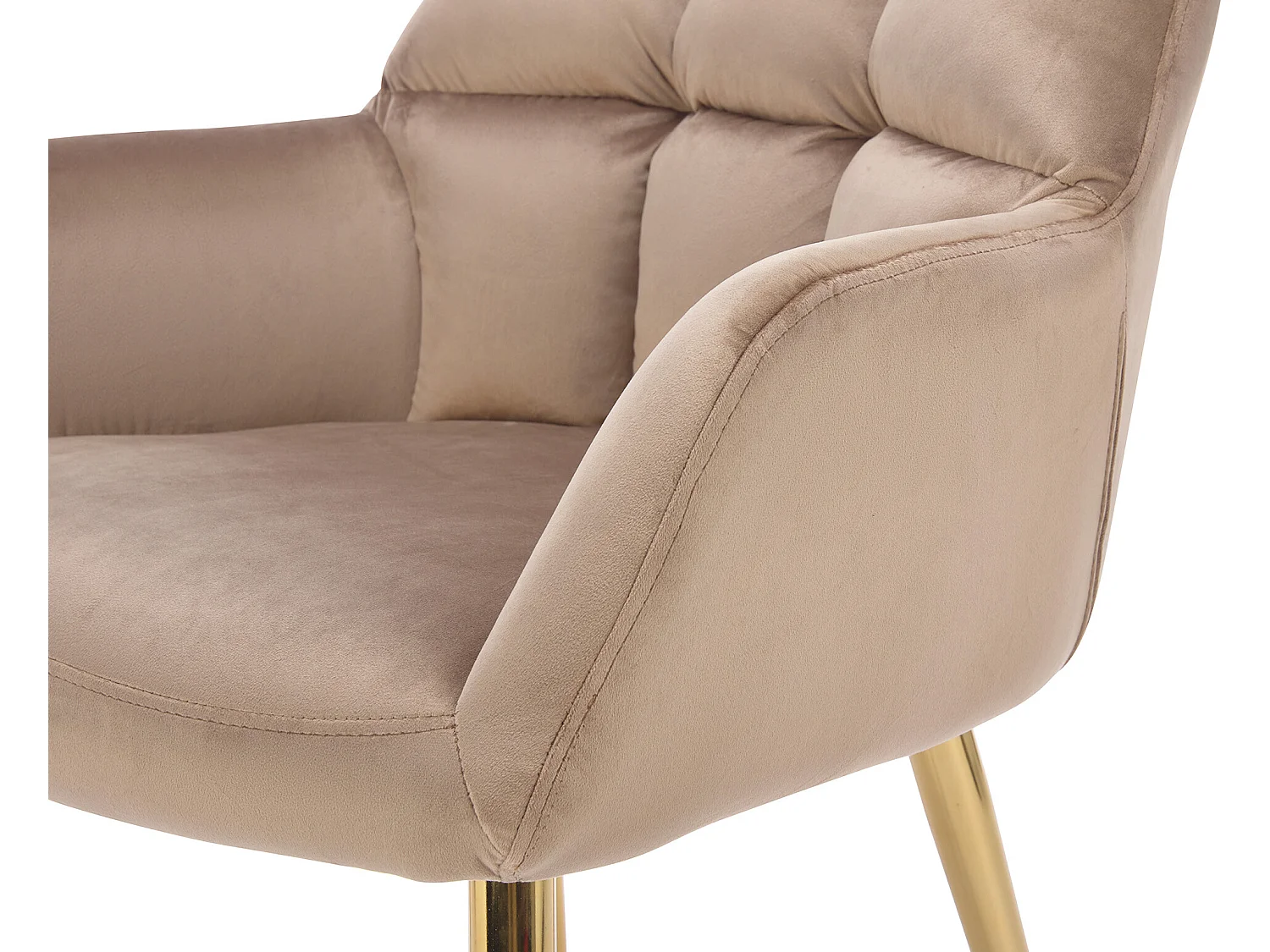 Lot de 6 chaises avec accoudoirs - Velours et métal doré - Beige - PEGA de PASCAL MORABITO