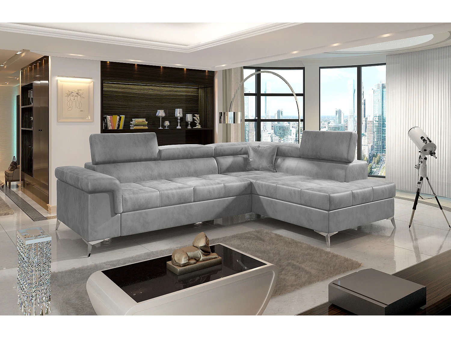 Canapé Corner Galano  R/Tissu-