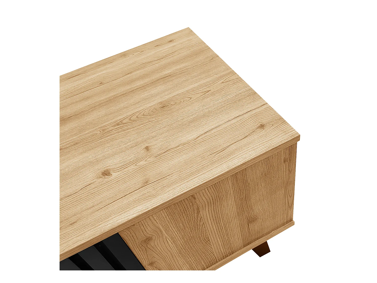 Salontafel met 3 vakken - Naturel & Zwart