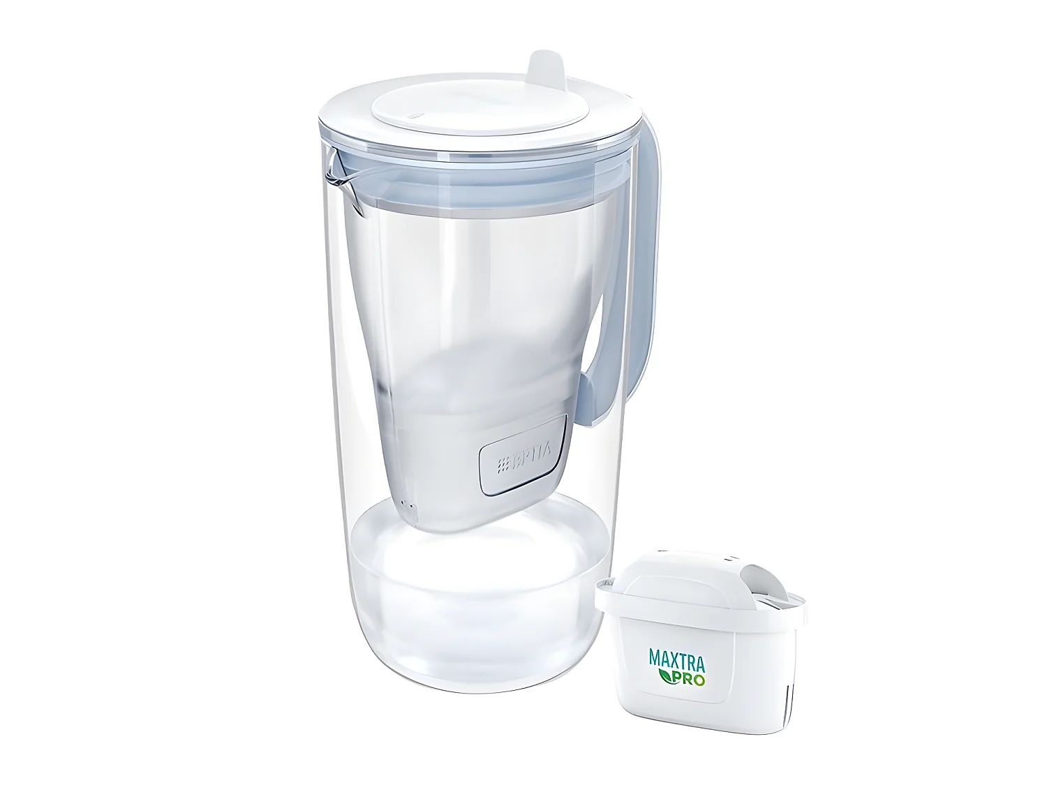 Carafe filtrante en verre 2,5 dont 1,5L d'eau filtrée avec filtre