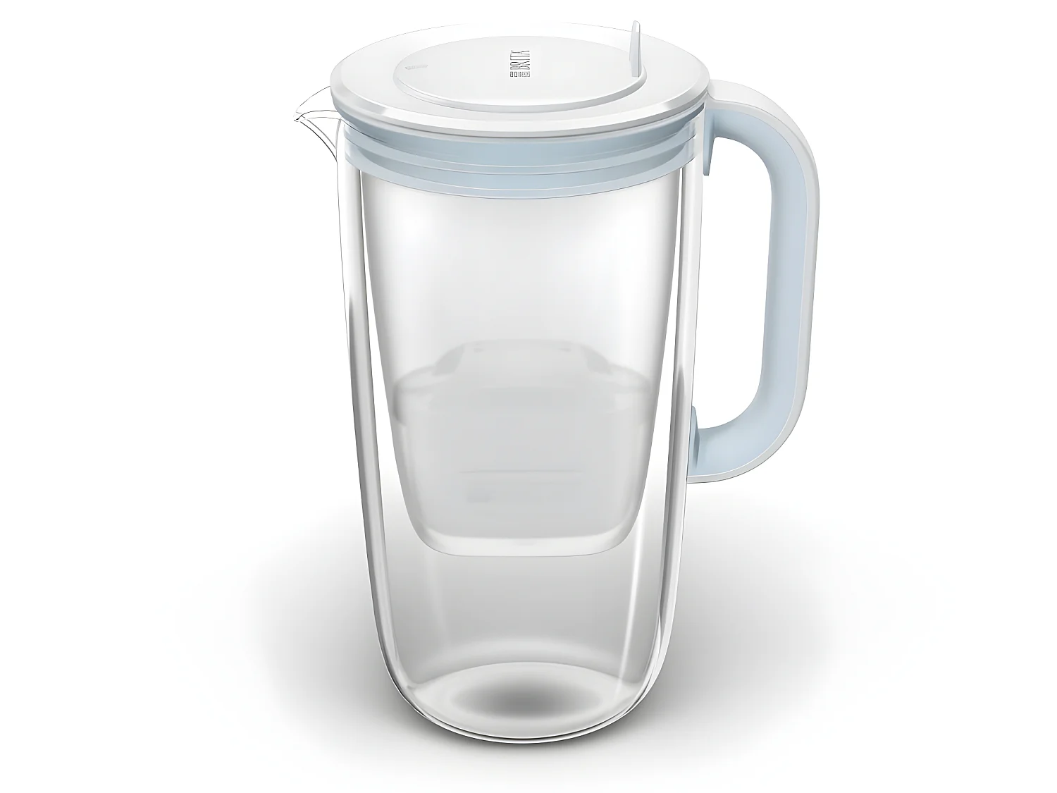 Carafe filtrante en verre 2,5 dont 1,5L d'eau filtrée avec filtre
