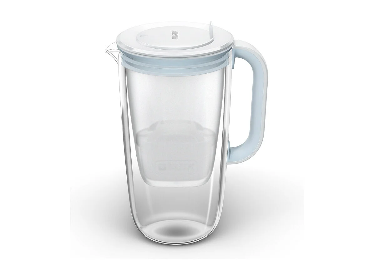 Carafe filtrante en verre 2,5 dont 1,5L d'eau filtrée avec filtre