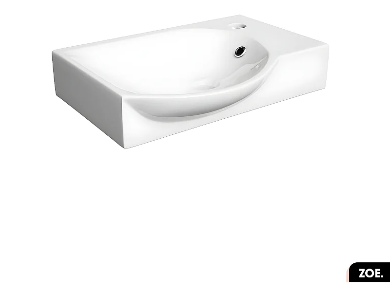 Vasque à encastrer avec siphon OFFERT | ZOE | Blanc | 40 × 9 × 29