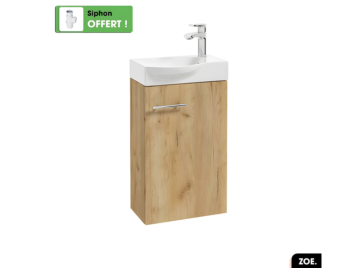 Vasque à encastrer avec siphon OFFERT | ZOE | Blanc | 40 × 9 × 29