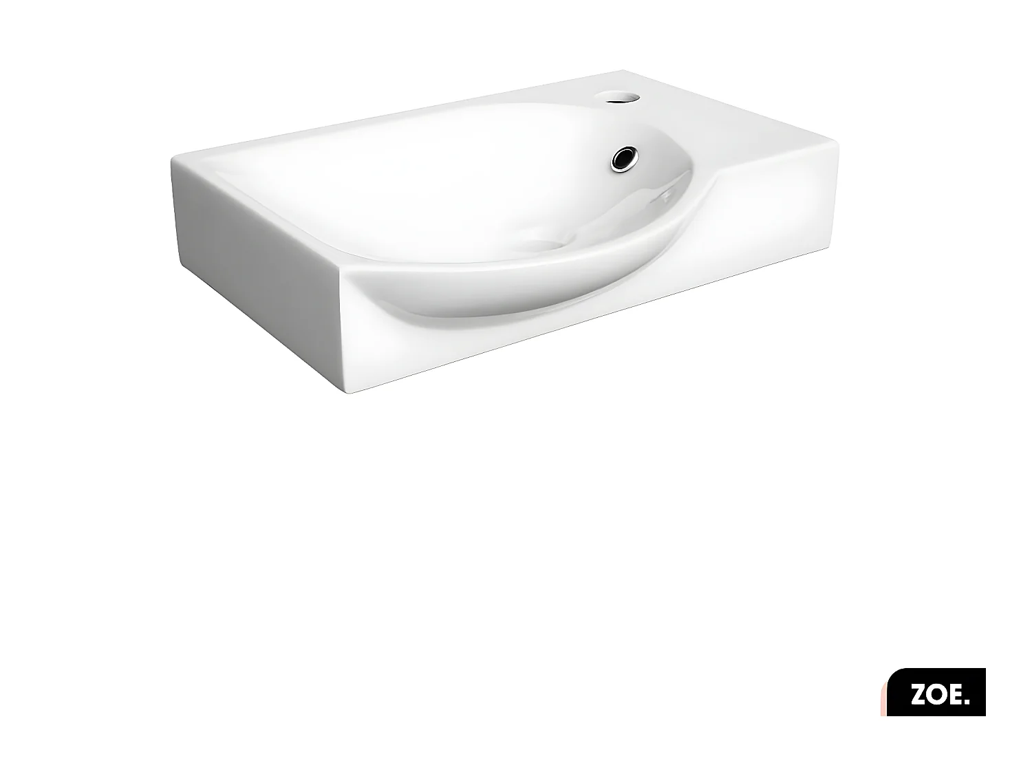 Vasque à encastrer avec siphon OFFERT | ZOE | Blanc | 40 × 9 × 29