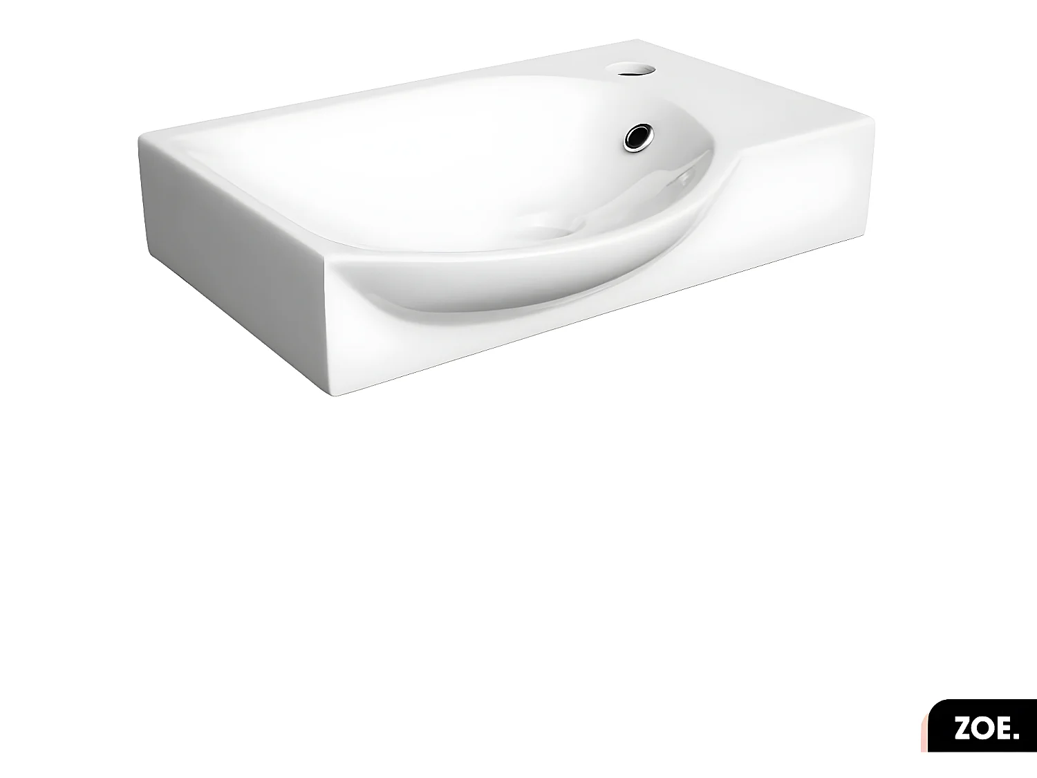 Vasque à encastrer avec siphon OFFERT | ZOE | Blanc | 40 × 9 × 29