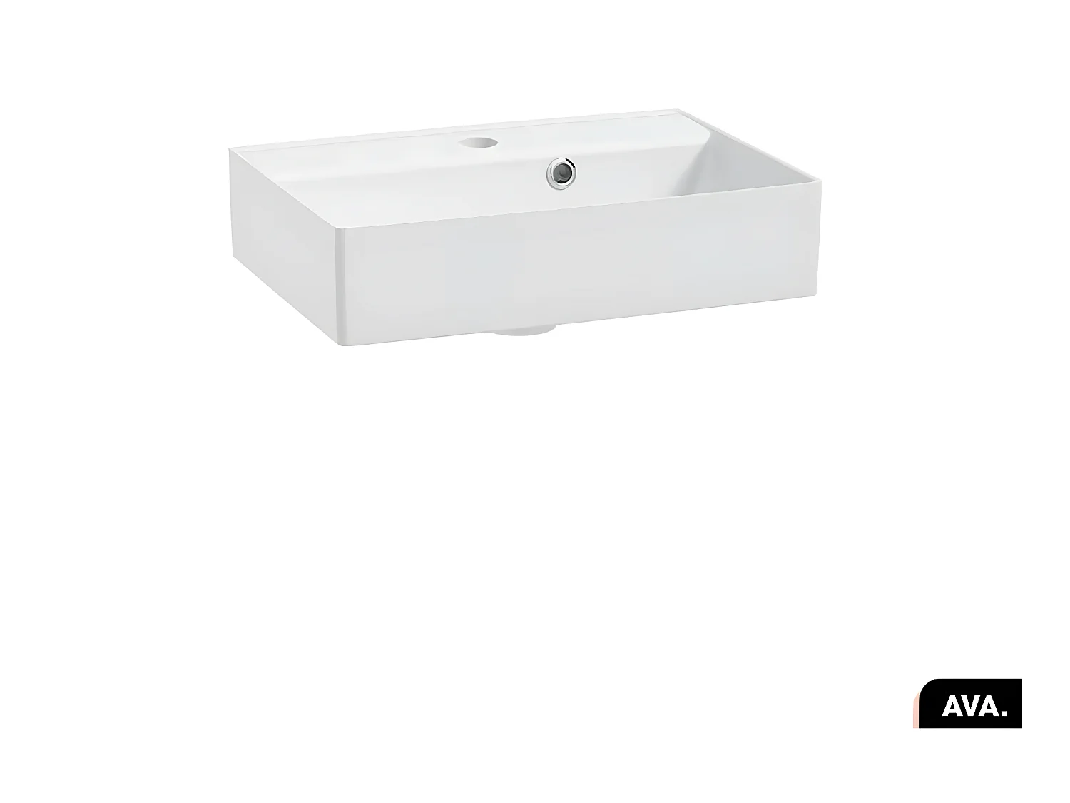 Vasque à encastrer avec siphon OFFERT | AVA | Blanc | 48 × 10 × 31