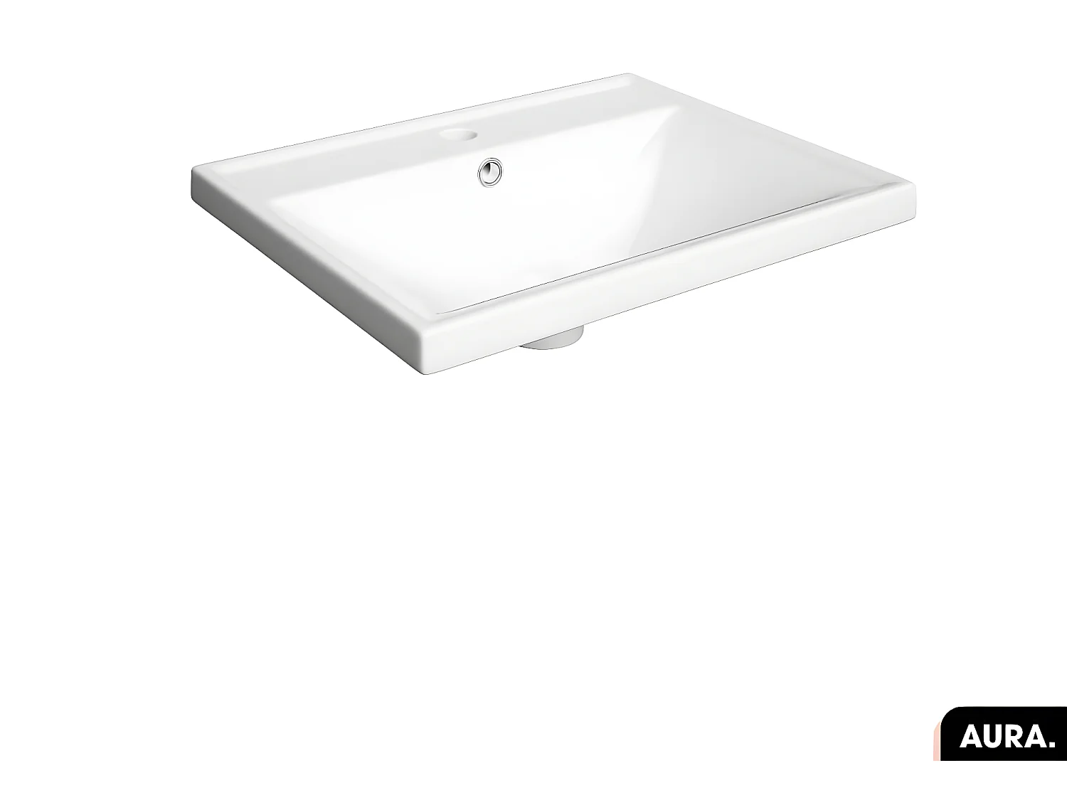 Vasque à encastrer avec siphon OFFERT | AURA | Blanc | 62 × 5 × 41