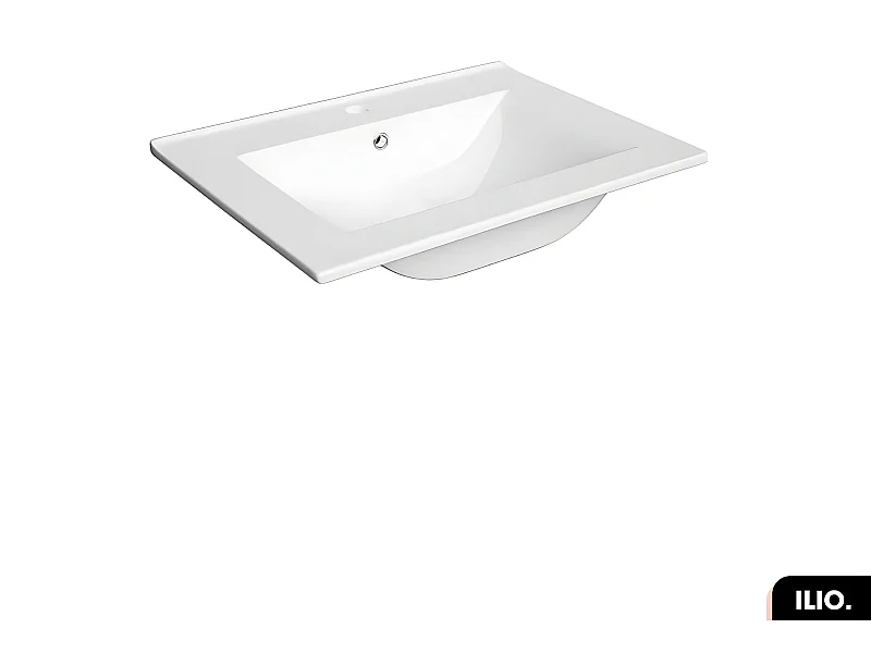 Vasque à encastrer avec siphon OFFERT | ILIO | Blanc | 60 × 2 × 46