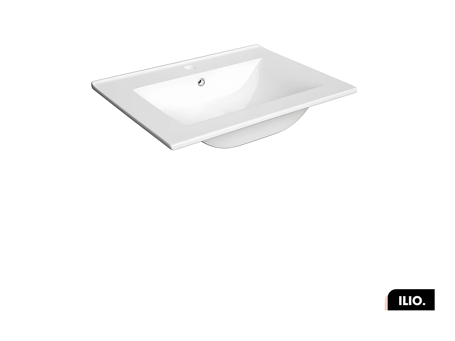 Vasque à encastrer avec siphon OFFERT | ILIO | Blanc | 60 × 2 × 46