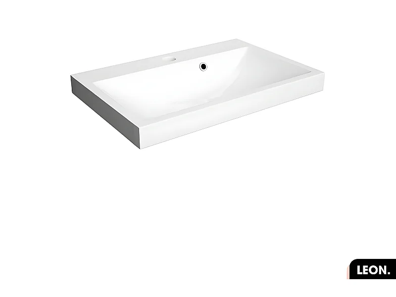 Vasque à encastrer avec siphon OFFERT | LEON | Blanc | 60 × 6 × 40