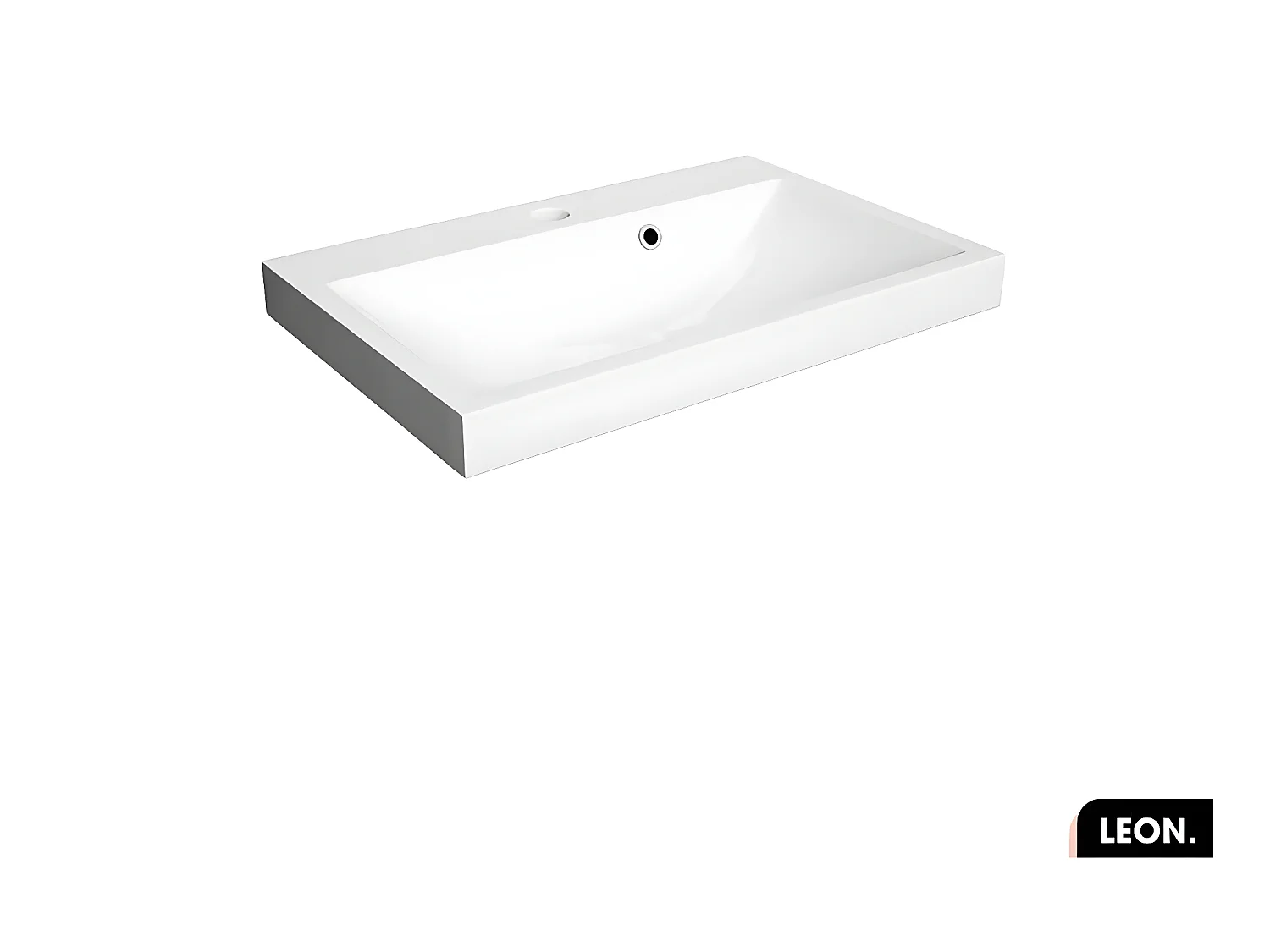 Vasque à encastrer avec siphon OFFERT | LEON | Blanc | 60 × 6 × 40