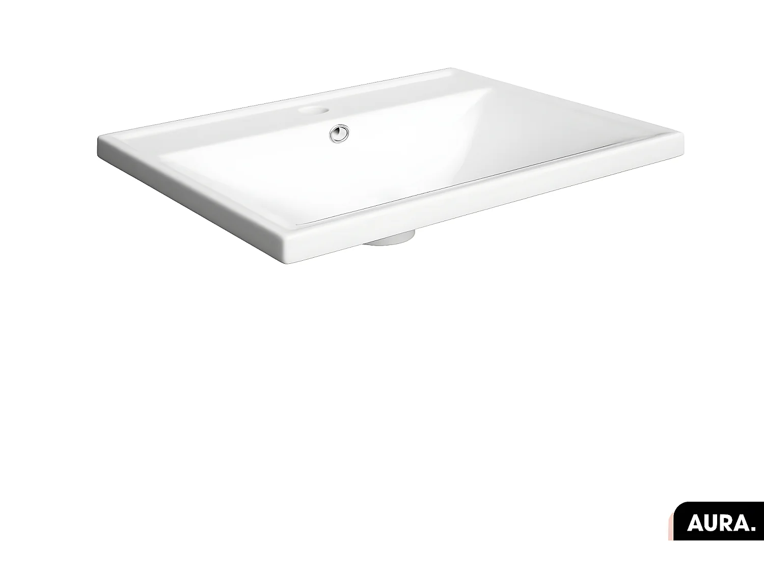 Vasque à encastrer avec siphon OFFERT | AURA | Blanc | 81 × 5 × 40