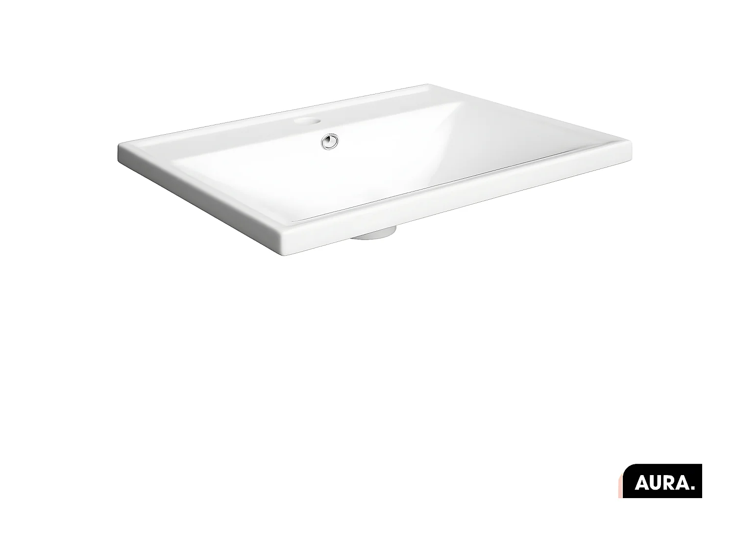 Vasque à encastrer avec siphon OFFERT | AURA | Blanc | 81 × 5 × 40