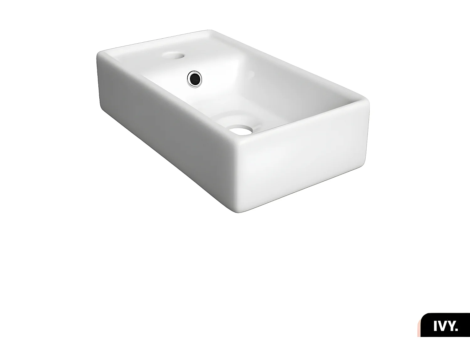 Vasque à encastrer avec siphon OFFERT | IVY | Blanc | 40 × 8 × 22