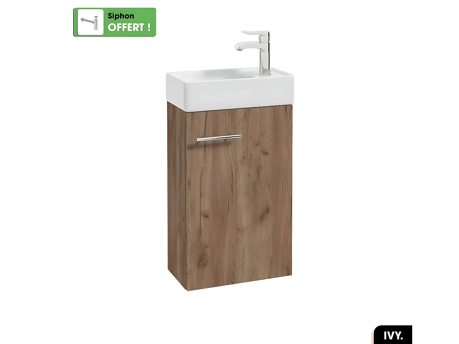 Vasque à encastrer avec siphon OFFERT | IVY | Blanc | 40 × 8 × 22