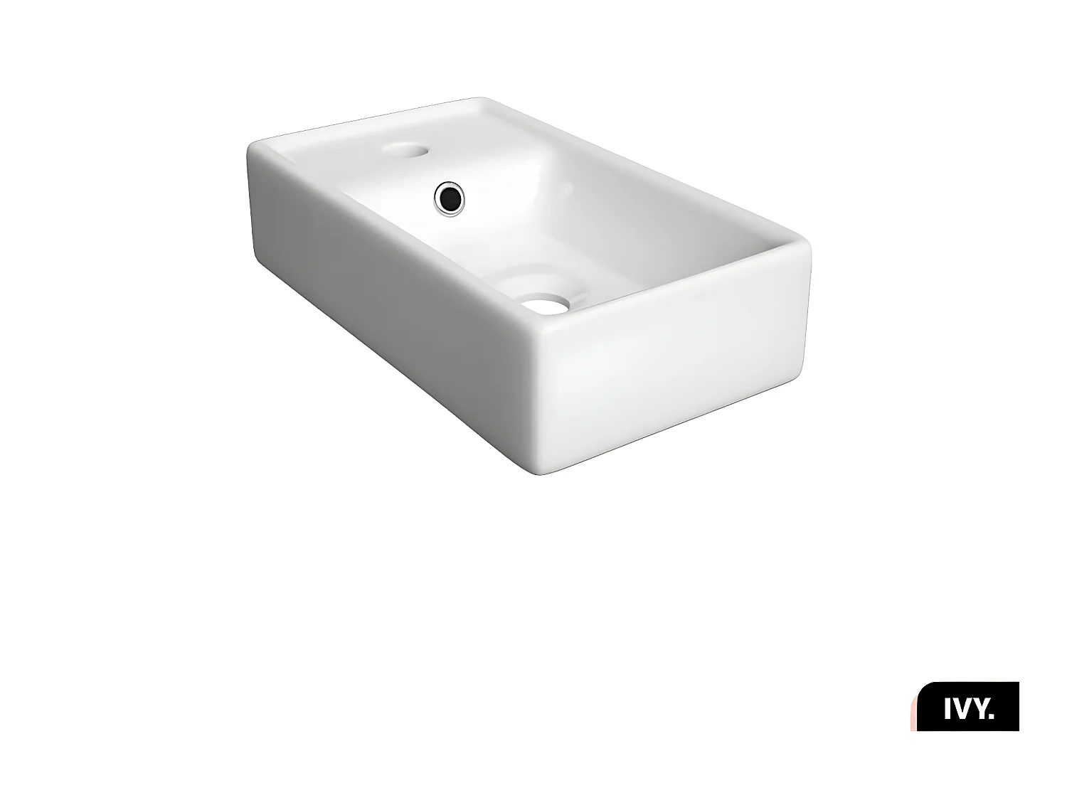 Vasque à encastrer avec siphon OFFERT | IVY | Blanc | 40 × 8 × 22