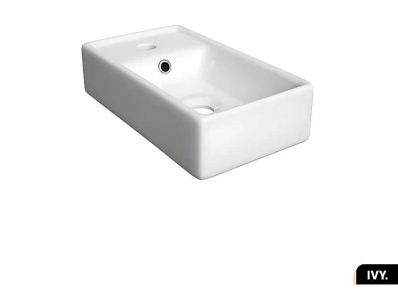 Vasque à encastrer avec siphon OFFERT | IVY | Blanc | 40 × 8 × 22