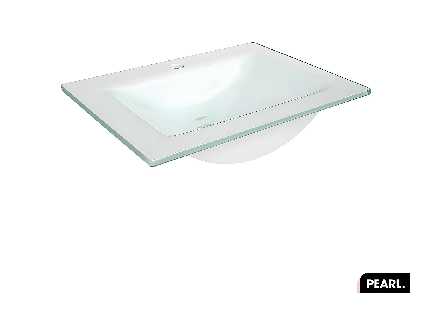 Vasque à encastrer avec siphon OFFERT | PEARL | En Verre | 61 × 2 × 46